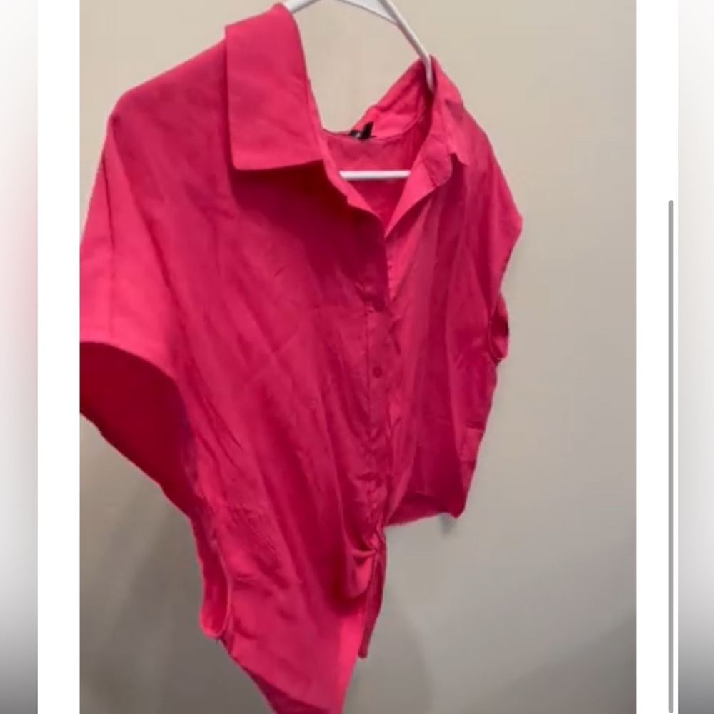 Vibrant Pink Button-Up Bodysuit